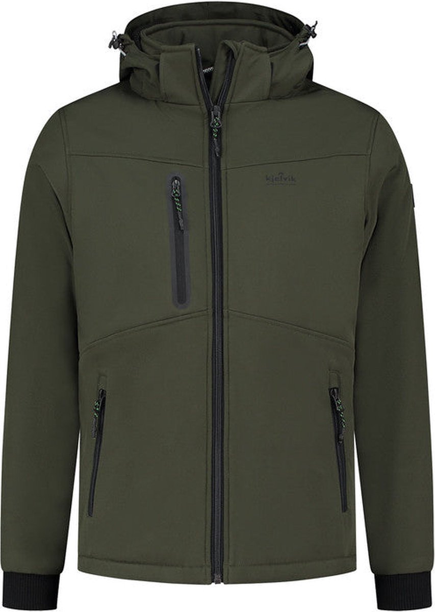 Kjelvik heren softshell jas - winter softshell jas heren - Carlo - groen - maat S