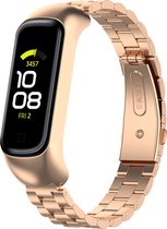 Stalen Smartwatch bandje - Geschikt voor Samsung Galaxy Fit 2 stalen bandje - rosé goud - Strap-it Horlogeband / Polsband / Armband