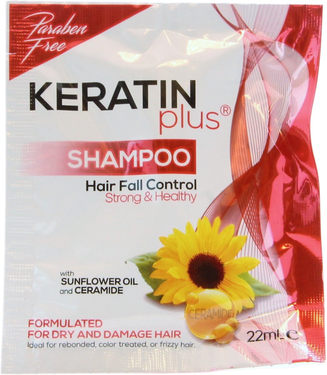 Keratine Plus shampoo voor sterker haar, 6 x 22 ml