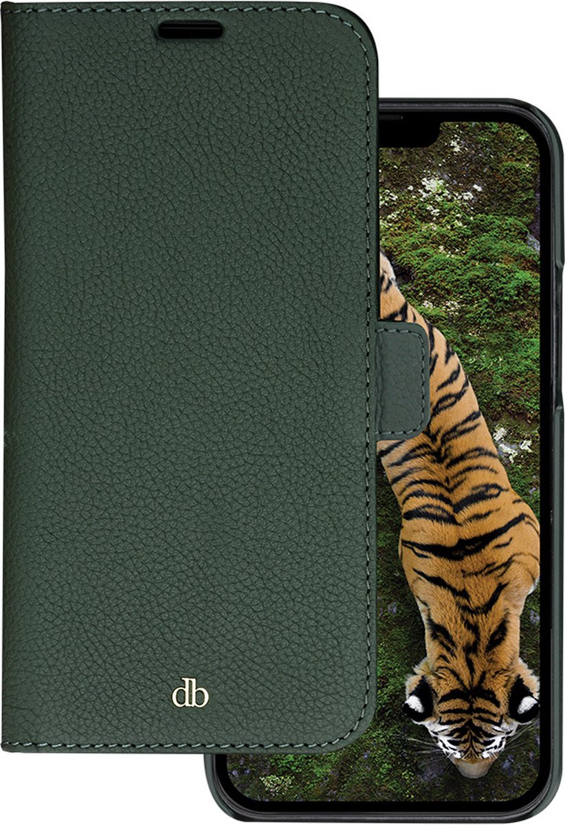 iPhone 14 Plus Bookcase hoesje - dbramante1928 - Effen Donkergroen - Leer