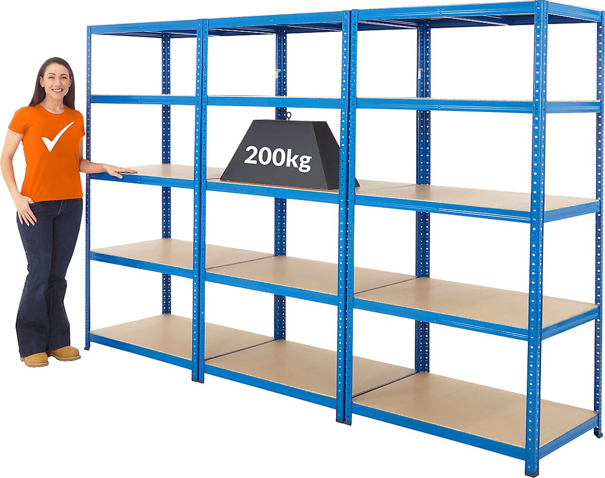 Certeo Megadeal | Set van 3x heavy duty rekken (diepte 60 cm ...