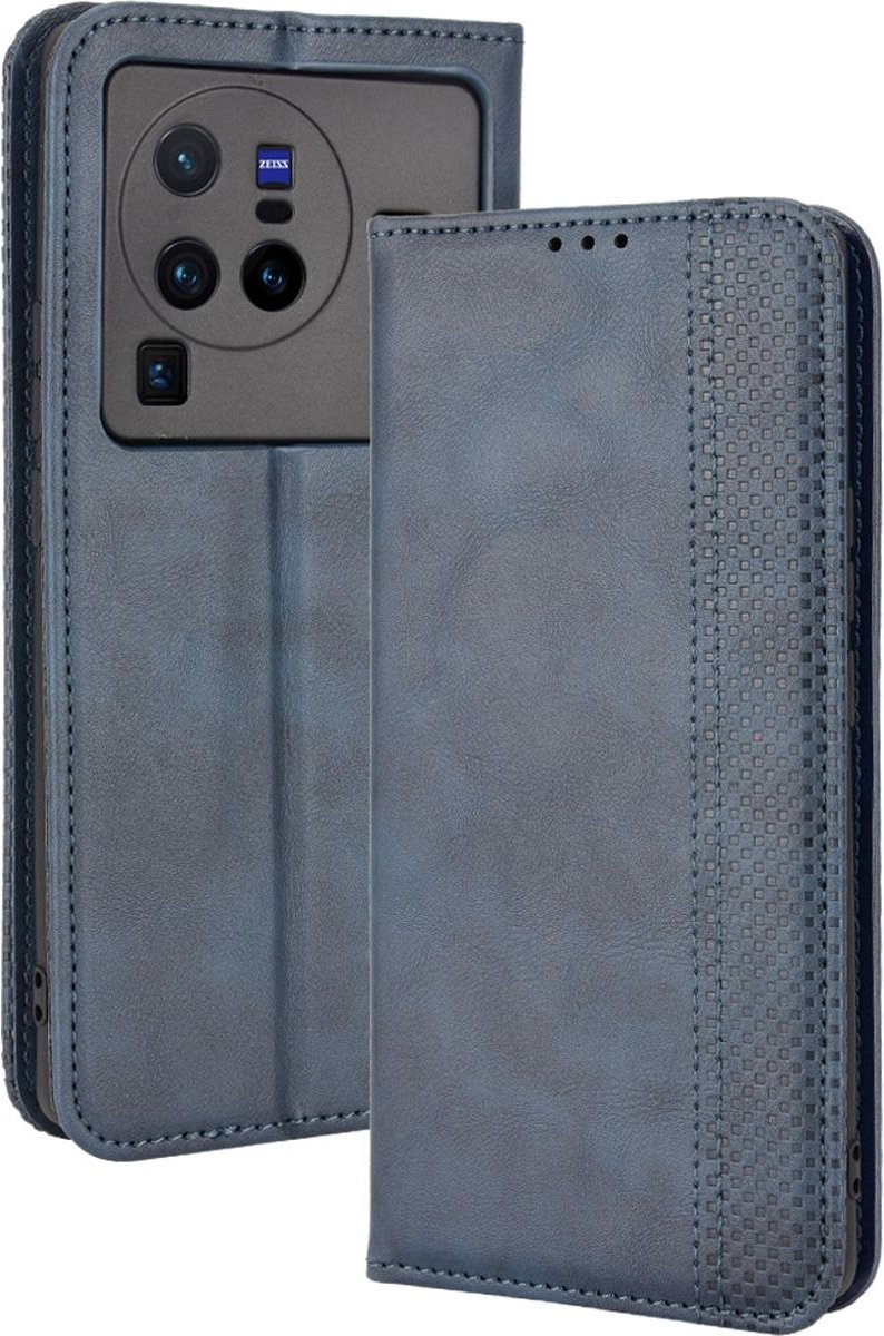 Mobigear Telefoonhoesje geschikt voor Vivo X80 Pro Hoesje | Mobigear Sensation Bookcase Portemonnee | Pasjeshouder voor 3 Pasjes | Telefoonhoesje voor Pinpas / OV Kaart / Rijbewijs - Blauw