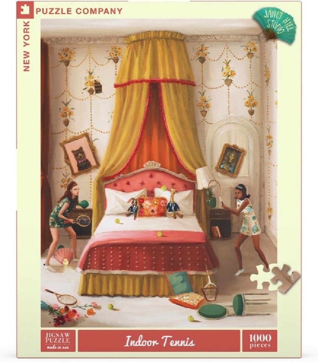 New York Puzzle Company - Janet Hill Indoor Tennis - 1000 stukjes puzzel