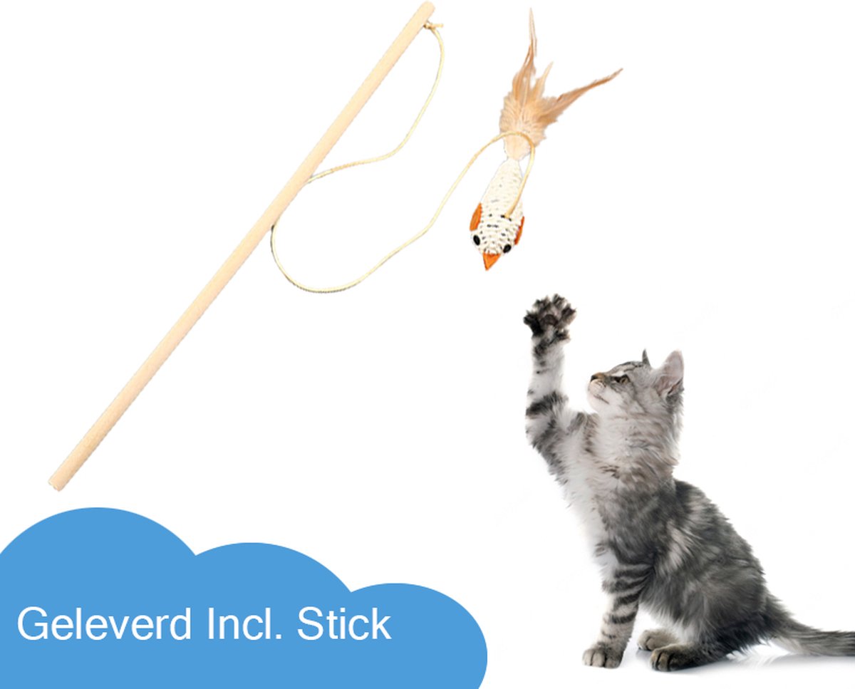 Katten speeltjes Catnip Katten Speelgoed Kattenspeeltjes Katten Hengel Muis Met Catnip – Wit
