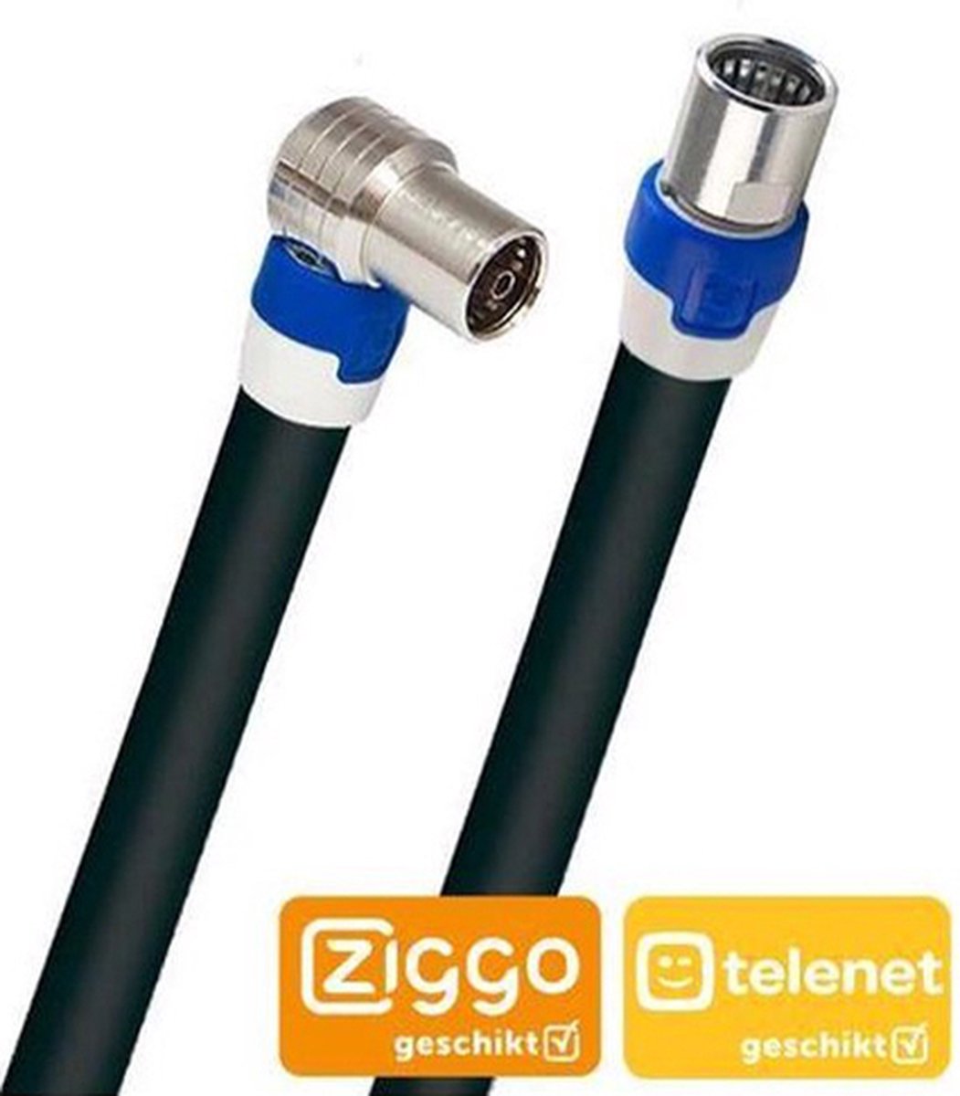 Coax kabel geschikt voor de Ziggo Modem/versterker op de hand gemaakt