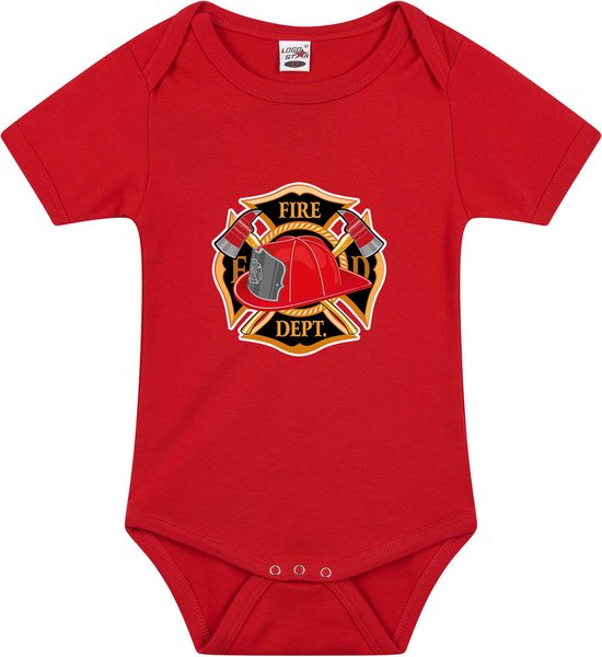 Logo des Pompiers habillé barboteuse bébé rouge garçons et filles - Cadeau de maternité - Vêtements bébé Pompiers 80 (9-12 mois)