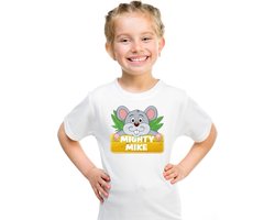 Mighty Mike t-shirt wit voor kinderen - unisex - muizen shirt - kinderkleding / kleding 122/128