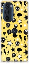 Silicone Back Cover Motorola Edge 30 Pro Telefoon Hoesje Punk Yellow