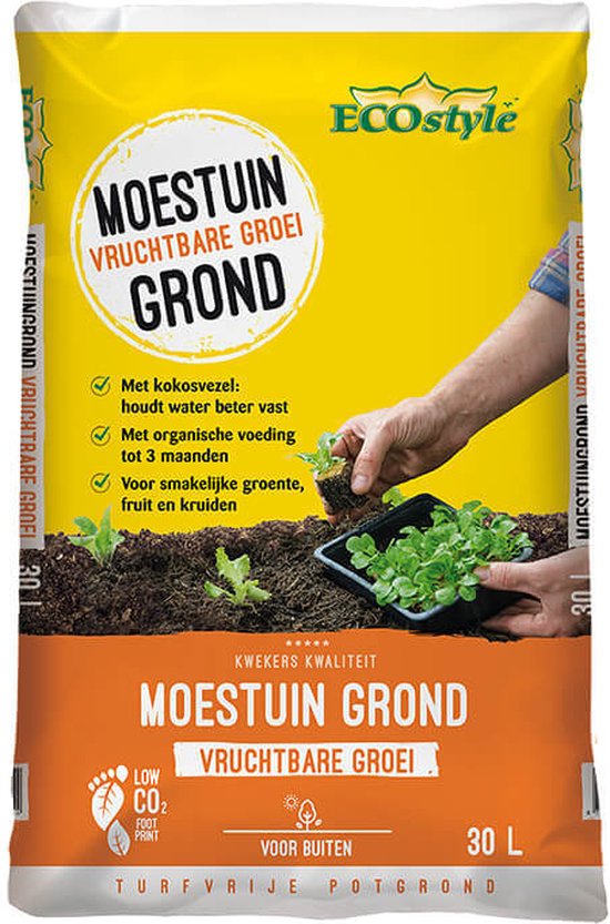 ECOstyle Moestuin Grond Groente Fruit & kruiden Turfvrije Potgrond -  Organische... | bol.com