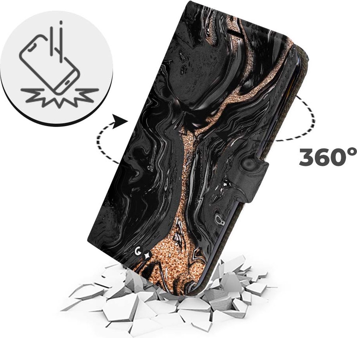 ERDARARIPRO Crossbody Portemonnee Hoesje Google Pixel 8 - Vegan Leer Met Lanyard En Standaard