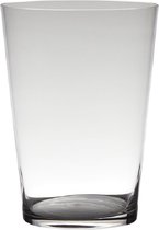 Transparante home-basics Conische vaas/vazen van glas 30 x 22 cm - Bloemen/takken/boeketten vaas voor binnen gebruik