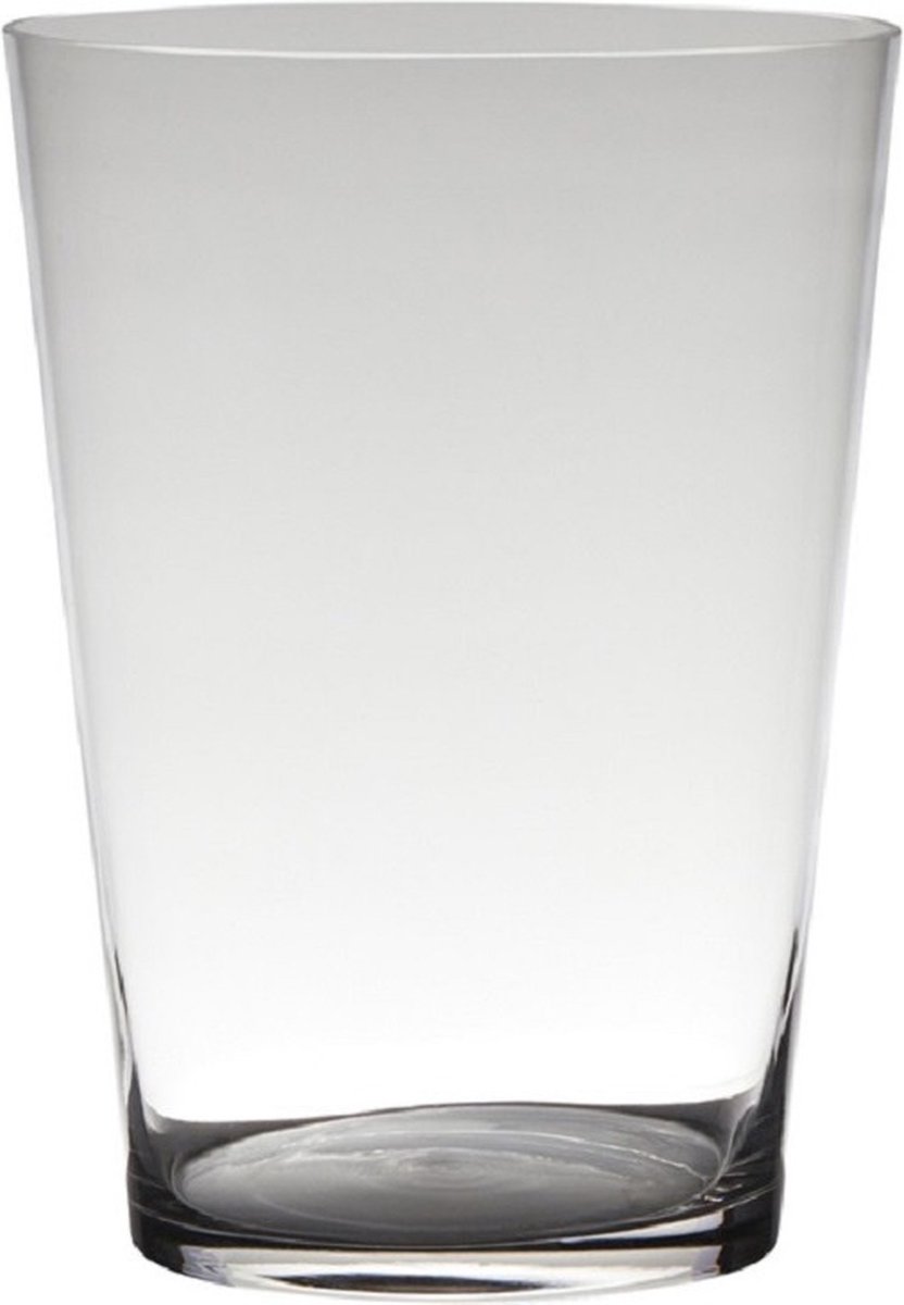Hakbijl Glass Vaas - conisch - transparant - 30 x 22 cm - glas - bloemenvaas