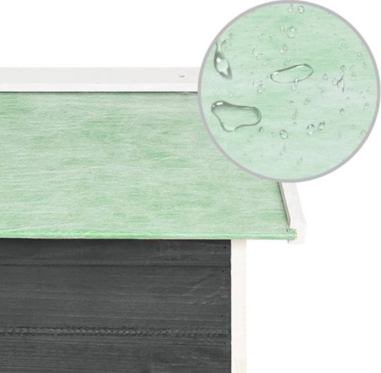 vidaXL - Overkapping - voor - grasmaaier - 72x87x50 - cm - vurenhout - grijs - en - wit van VidaXL — afbeelding 5