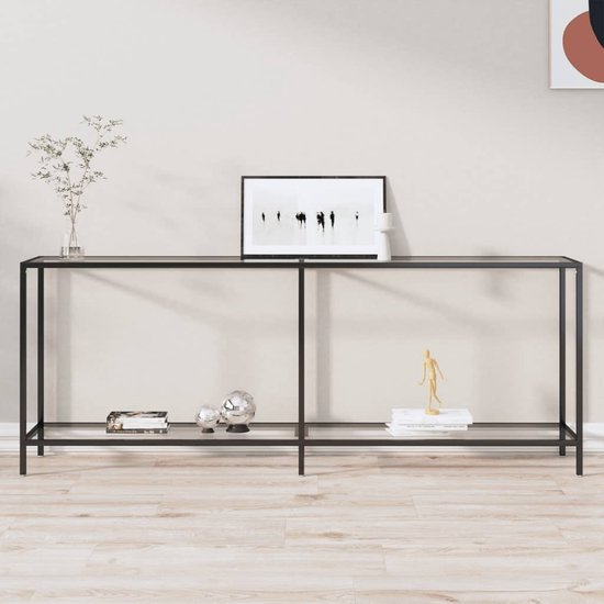 vidaXL Wandtafel 180x35x75,5 cm gehard glas transparant, tafel, haltafel, gangtafel, bijzettafel, eindtafel, consoletafel, console, tafels