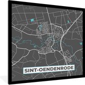 Fotolijst incl. Poster - Sint-Oedenrode - Plattegrond - Kaart - Stadskaart - 40x40 cm - Posterlijst