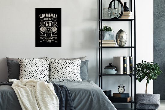 Cadre photo avec affiche - Mancave - Armes - Zwart - Vintage - 40x60 cm - Cadre pour affiche