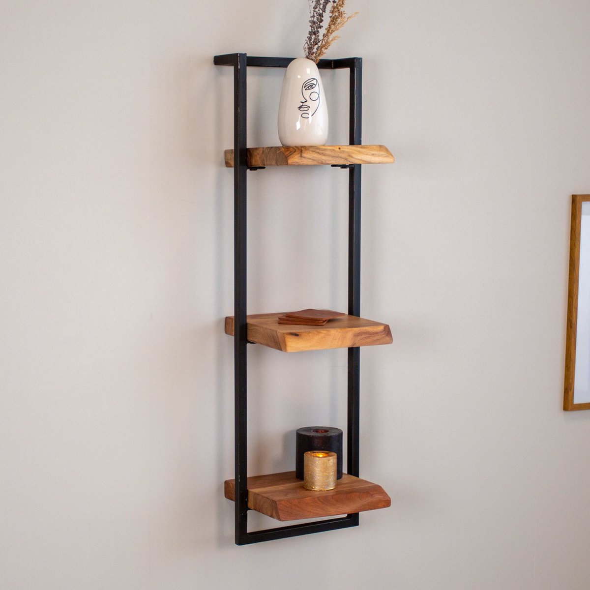 DH Interior Wandplank Massief Acacia hout - diverse afmetingen - Aberdeen 30 x 25 x 100 cm - Hout - Massief acacia - Industrieel - 30 x 25 x 100 cm