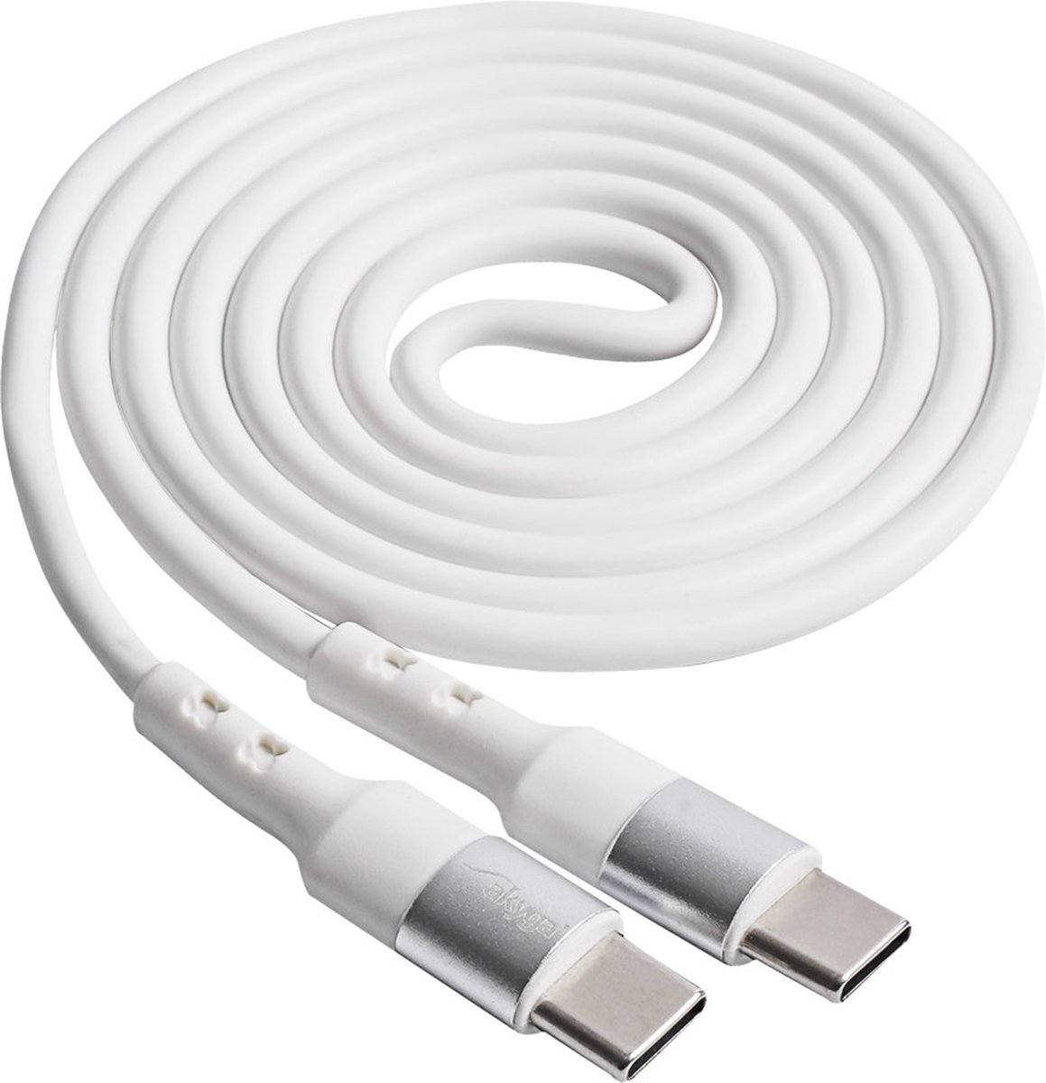 Akyga USB-kabel USB-C stekker, USB-C stekker 1.00 m Wit AK-USB-40