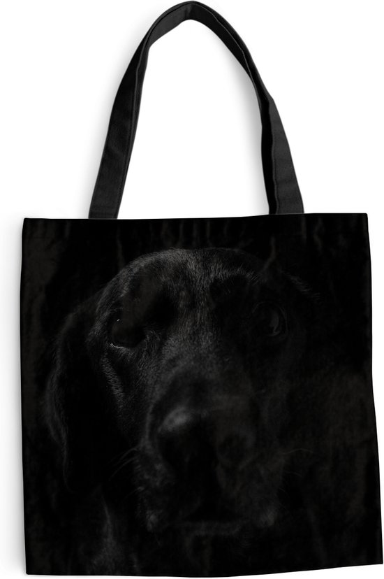 schoudertas-strandtas-shopper-hond-huisdier-zwart-40x40-cm