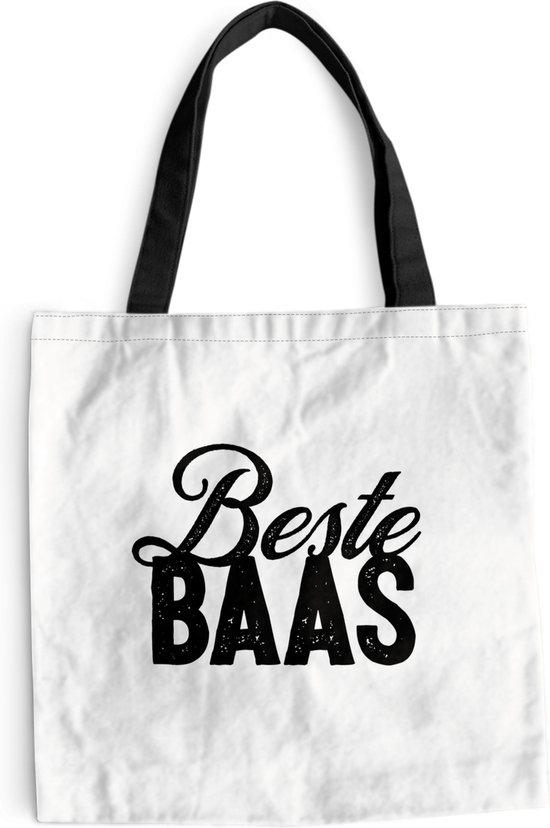 MuchoWow® Schoudertas - Strandtas - Big Shopper - Boodschappentas - 'Beste baas' - Spreuken - Quotes - 45x45 cm - Katoenen tas