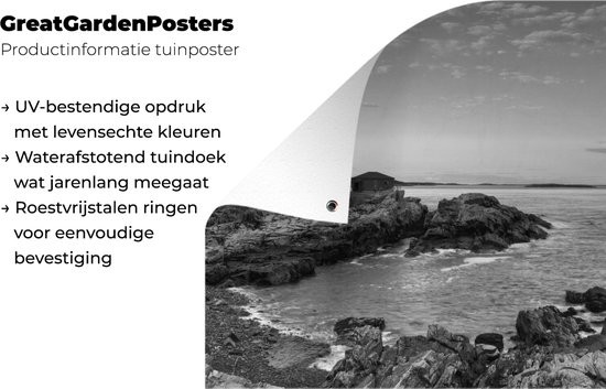 Posters de jardin Pierre - Mer - Phare - 50x50 cm - Toile jardin - Affiche extérieure