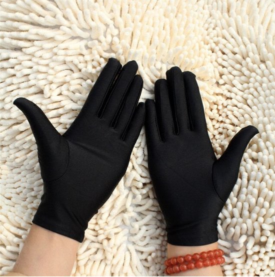 Foto: Spandex handschoenen zwart goed uitgerekt dunne spandex handschoenen hoge kwaliteit jewelry handschoen beschermende handschoenen werk handschoen beauty salon handschoenen veiligheid handschoen lichtgewicht 1paar zak medium sqgtr 