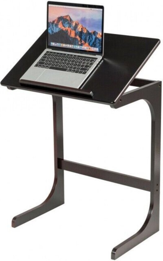 Zenzee - Bijzettafel - Laptoptafel - Laptopstandaard - Eettafel - Klapbaar - Voor Bank of bed - B60 x H70 x D40 cm - Donkerbruin