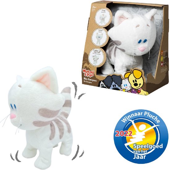 Woezel & Pip Knuffel Buurpoes Interactief 27 Cm Wit