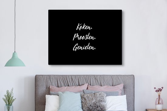 Impression sur toile Citations - Proverbes - Cuisine. Pain grillé. Apprécier. - Nourriture - 160x120 cm - Décoration murale XXL