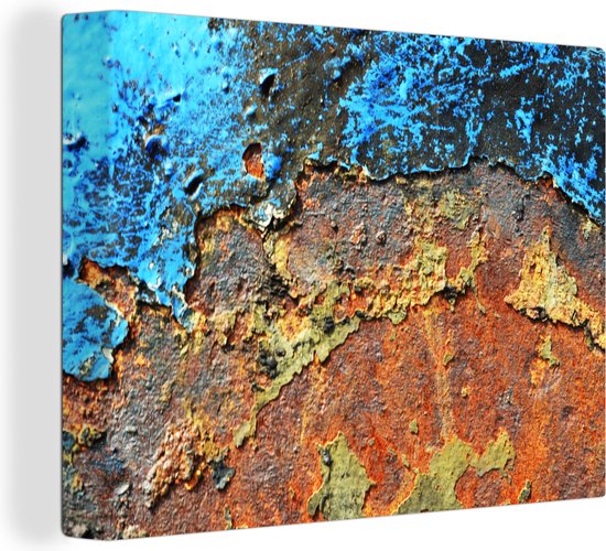 Toile Peinture Rouille - Métal - Fer - Industriel - 120x90 cm - Décoration murale