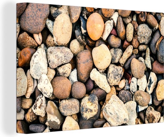 Canvas Schilderij Grind - Stenen - Natuursteen - 30x20 cm - Wanddecoratie