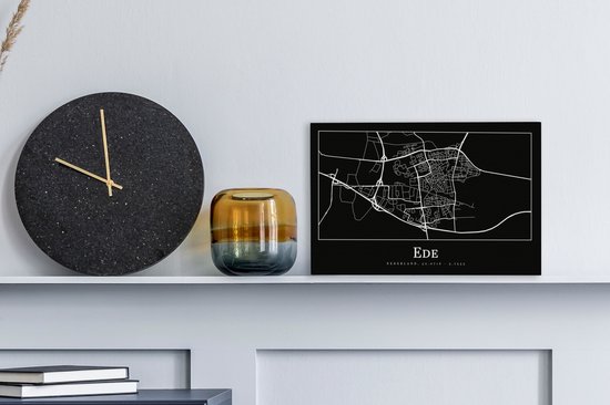 Peinture sur toile Ede - Plan de ville - Carte - Plan d'étage - 30x20 cm - Décoration murale