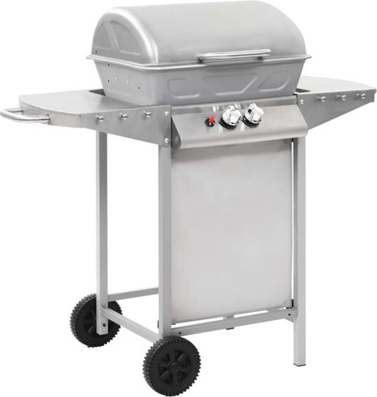 vidaXL Gasbarbecue en grill met 2 kookzones roestvrij staal zilver | bol.com