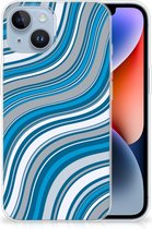 TPU Case Geschikt voor iPhone 14 Telefoonhoesje Golven Blauw