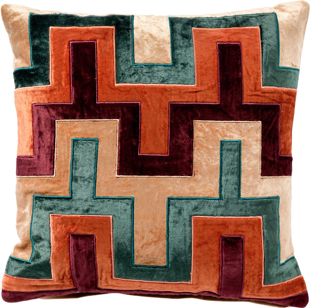 Hoii BELLONA | sierkussen 45x45 cm | Semolina | beige | multicolor | Hoii | met duurzame kussenvulling Lichtbeige