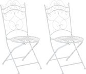 CLP Indra Set van 2 Klapstoelen - Vouwstoel - Buiten - wit