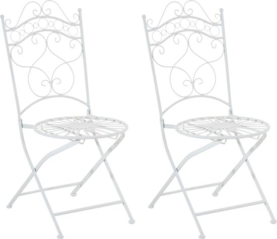 CLP Indra Set de 2 chaises Chaises pliantes - Chaise pliante - Extérieur - blanc