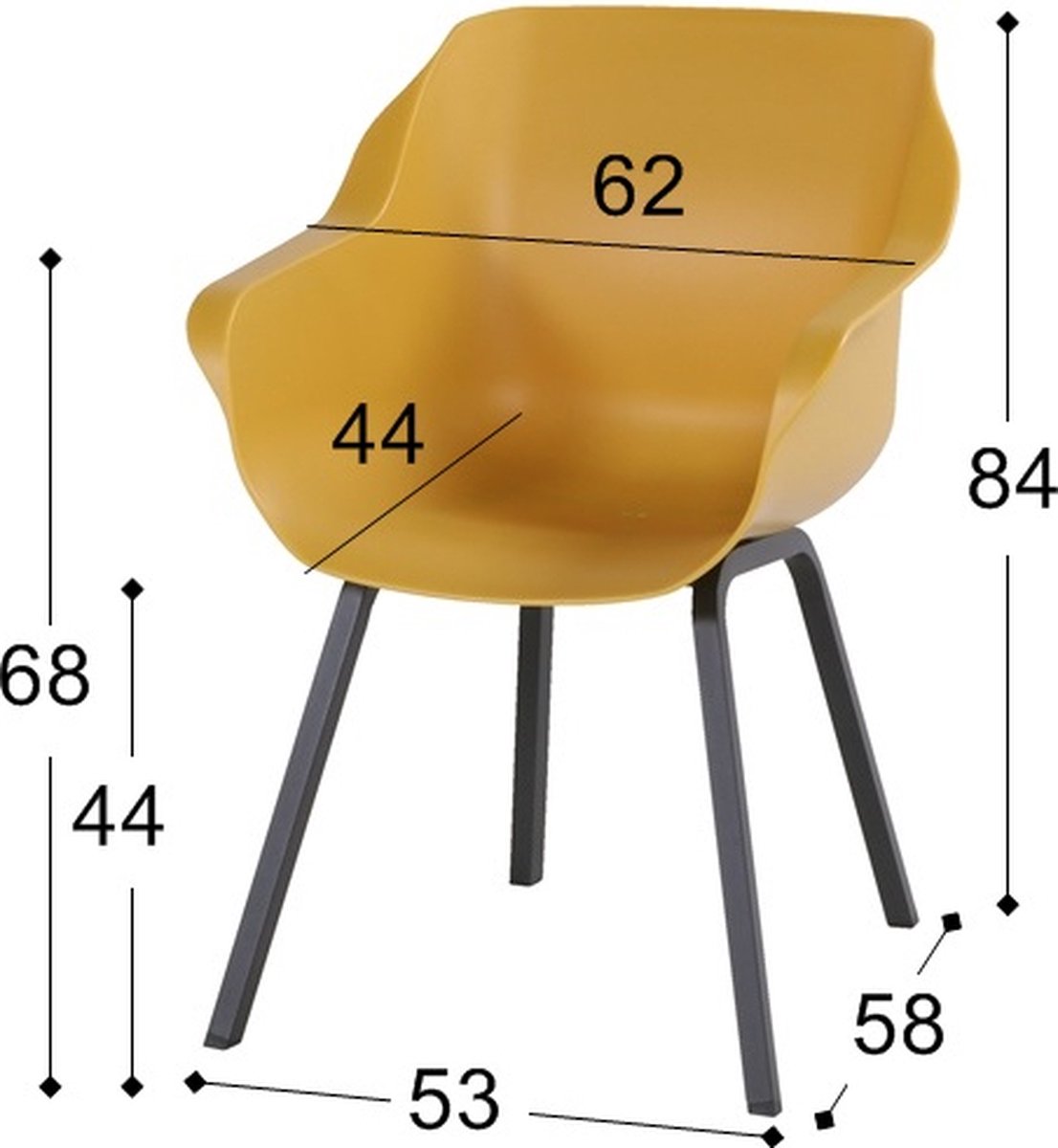 Hartman Sophie Element dining kuipstoel - Curry Yellow