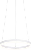 QAZQA anello - Moderne Dimbare LED Hanglamp met Dimmer - 1 lichts - Ø 40 cm - Wit - Woonkamer | Slaapkamer | Keuken