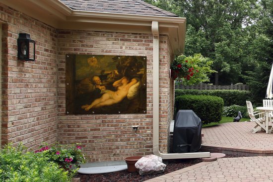 Affiche jardin - Toile jardin - Posters de jardin extérieur - Angélique épiée par l'ermite - Peinture de Pierre Paul Rubens - 120x90 cm - Jardin