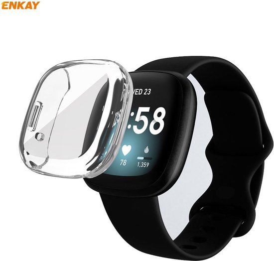 Fitbit Versa 3 / Sense Hoesje - Full Protect Flexibel TPU - Transparant