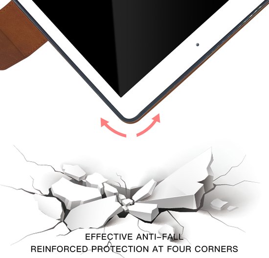 oTronica iPad cover 5th / 6th generation Luxe Leather Bookcase Brown - iPad 2017 cover with Pencil - iPad cover 2018 Premium Leather cover - iPad cover with Apple Pencil Pocket