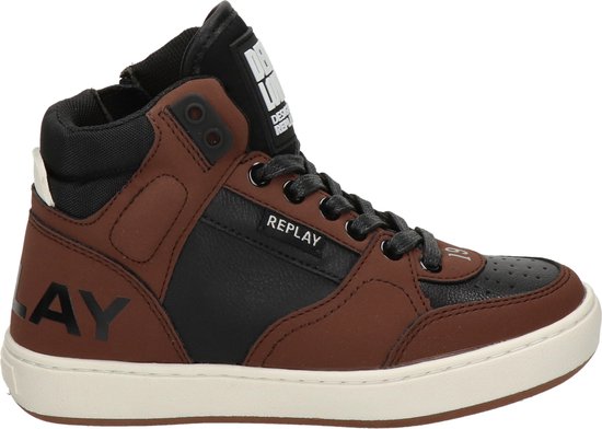 Replay Cobra 1 jongens sneaker - Zwart bruin - Maat 34