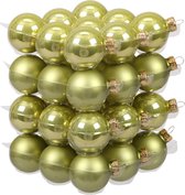 72x stuks kerstversiering kerstballen salie groen (oasis) van glas - 4 cm - mat/glans - Kerstboomversiering