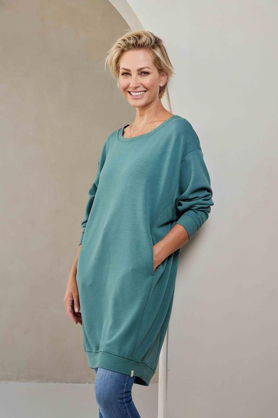 DIDI Dames Sweat dress Lou Dark Sage green maat 46 bol