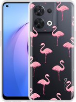 Oppo Reno8 5G Hoesje Flamingo - Designed by Cazy