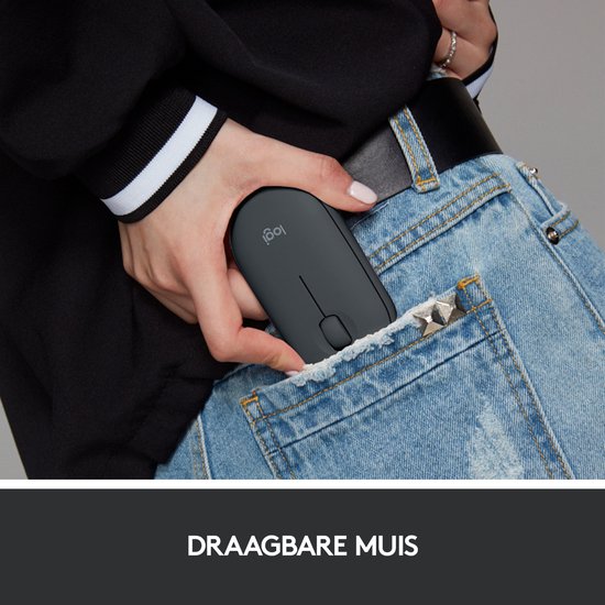 Logitech Pebble M350 - Draadloze Muis - Bluetooth - Zwart