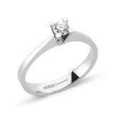 0.05 ct Diamant Solitaire Witgoud Damesring