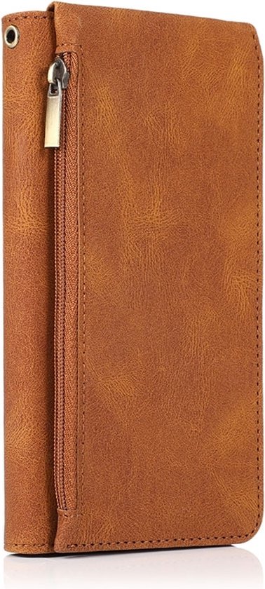 Mobiq - Étui portefeuille en cuir souple pour iPhone 14 Pro Max | Marron