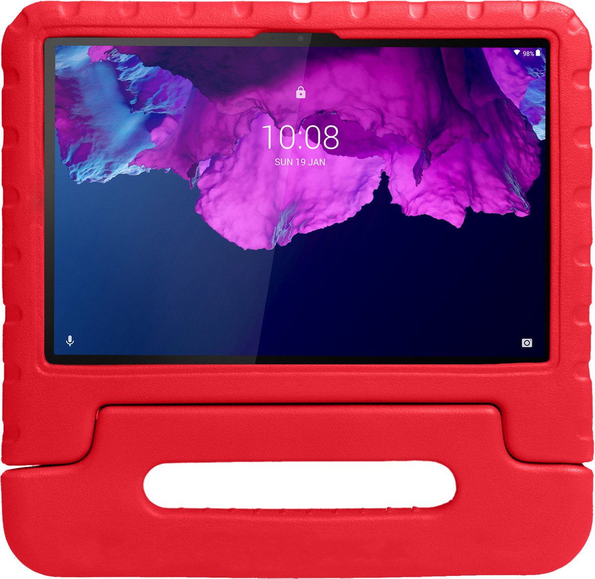 Hoes Geschikt voor Lenovo Tab P11 Plus Hoes Kinder Hoesje Kids Case Cover Kidsproof Met Screenprotector - Hoesje Geschikt voor Lenovo Tab P11 Plus Hoesje Kinder Hoesje - Rood